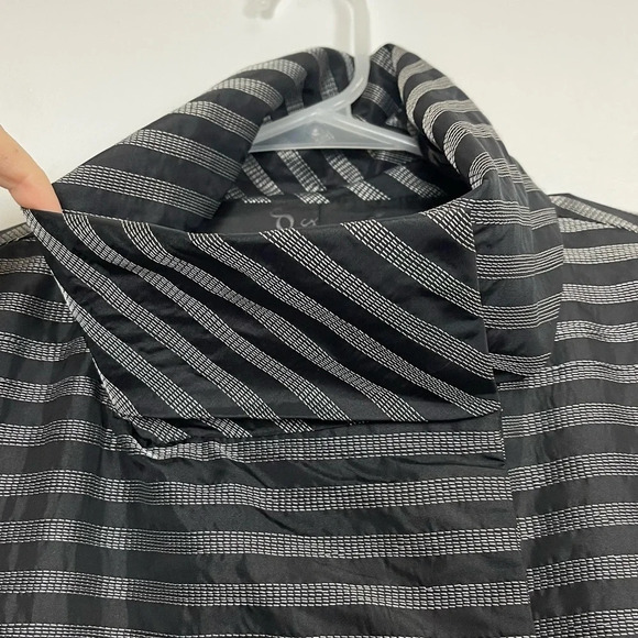 Samuel Dong Jacket Coat Womens Size Large Black White Striped Flare Sleeve - Picture 5 of 14